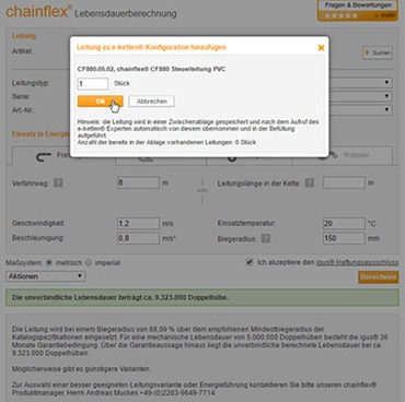 chainflex® lifetime calculator