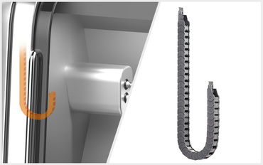 E2.1 Energiekette zur Leitungsführung der Fräse