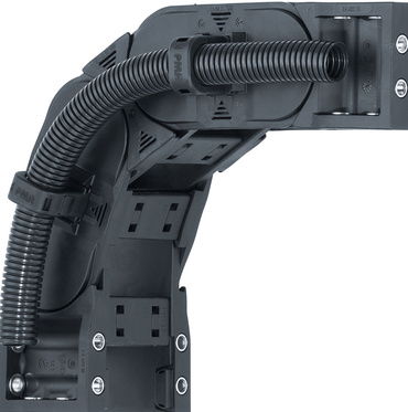 Wellrohre zusätzlich an der e-kette® geführt