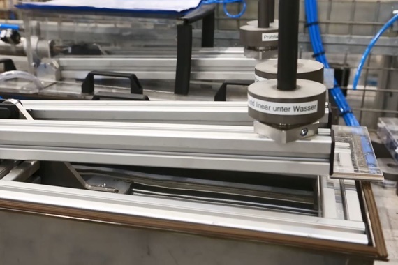 Lineartechnik Tests unter Wasser