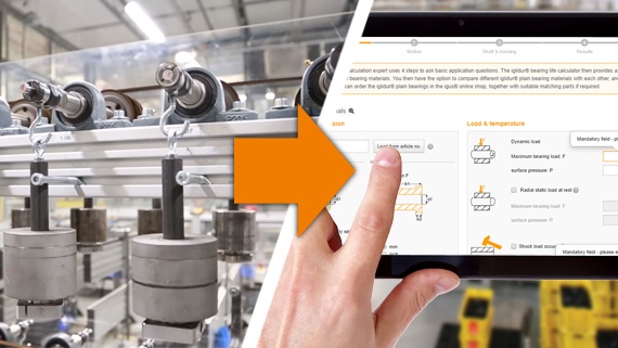 Test im Testlabor und igus Online-Tool
