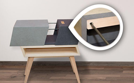 Möbelstück: Auszug mit drylin® Rundwelle von igus