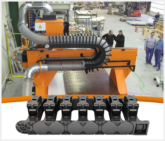 Bügelkette E4Q für Schläuche in der Holzbearbeitung