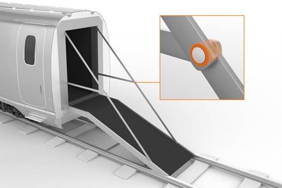 Notfalltür mit iglidur Gleitlagern am Zugwagon