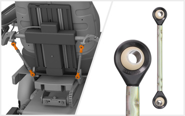 Rückenverstellung und igubal Doppelgelenklager