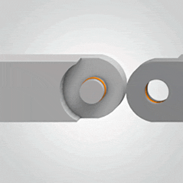 Große Bolzen-/Bohrungverbindung