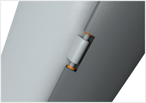 Gleitlager in den Scharnieren der Akkuklappe