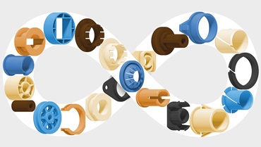 Verschiedene individuell von igus® angefertigte Speziallager
