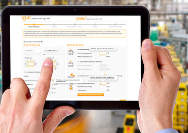 igus Online-Tools auf Tablet