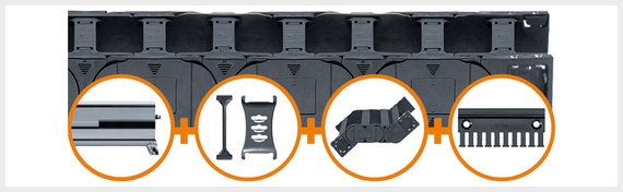Baugruppen Energiekettensystem für Verfahrwege bis 200 m