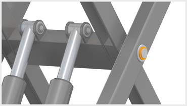 iglidur Gleitlager im Scherengelenk eines Hubtisches